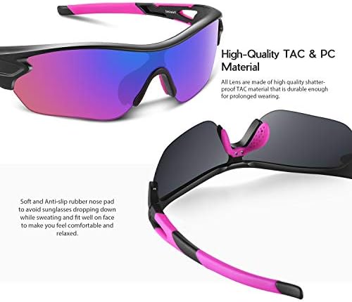 BEACOOL Polarized Sports Sunglasses for Men Women Youth Baseball Cycling Running Driving Fishing Golf Motorcycle TAC Glasses