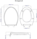 Hibbent Premium Round Toilet Seat with Cover Quiet Close, One-Click to Quick Release, Easy Installation Non-Slip Seat Bumpers, Slow Close Toilet Seat and Cover, Easy Cleaning-White Color