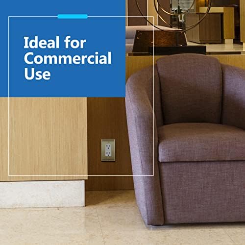 LIDER Decorator Switch or Receptacle Metal Wall Plate, Stainless Steel Outlet Cover, Corrosion Resistant, Mid-Size 1-Gang 4.88" x 3.11", 201 Stainless Steel, LMWP-31M-BB, Brushed Brass