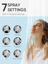 Cobbe Filtered Shower Head with Handheld, High Pressure 7-mode Showerhead with Filters for Hard Water - Remove Chlorine - Reduces Dry Itchy Skin, Patented Paddle Shift Design, Brushed Nickel