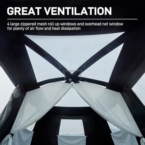 EVER ADVANCED 10 Person Camping Blackout Tent, Multi Room Tent for Family, Large Tents with Rainfly and Carry Bag, 2 Doors, Water-Resistant, 14ft x 10ft x 84in