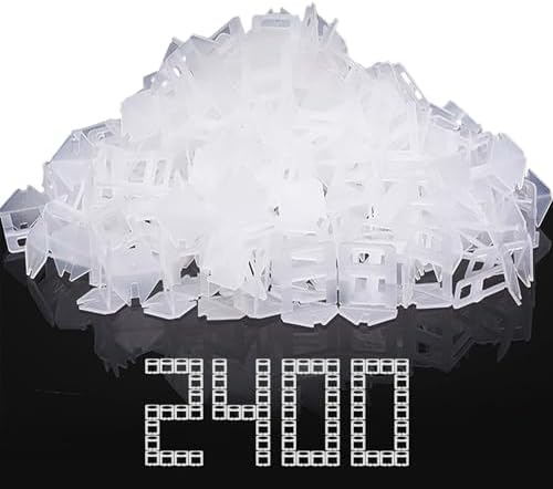 DGSL Tile Leveling System Clips - DIY 2400 Tiles Leveler Spacers - 1/8 Inch Tile Leveling System for Professional Ceramic Tile and Stone Installation