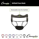 Champion Sports Steel Softball Face Mask - Classic Fielders Masks for Adults - Durable Head Guards - Premium Sports Accessories for Indoors and Outdoors - Multiple Styles