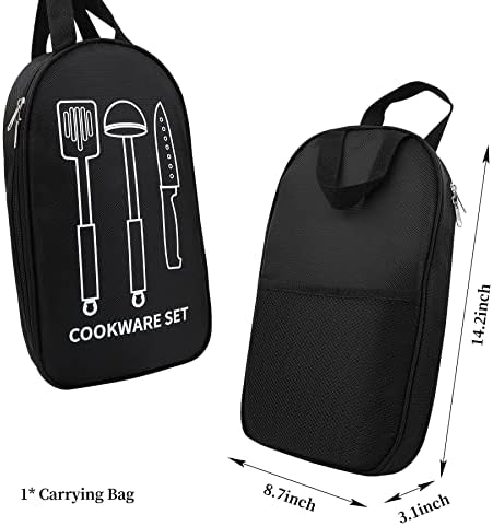 Camping Cooking Utensils Set, Stainless Steel Grill Tools, Camping BBQ Cookware Gear and Equipment for Travel Tenting RV Van Picnic Portable Kitchen Essentials Accessories