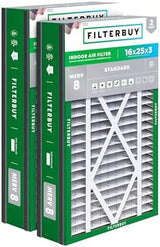Filterbuy 16x25x3 Air Filter MERV 8 Dust Defense (2-Pack), Pleated HVAC AC Furnace Air Filters Replacement for Trion Air Bear, Lennox X0581, and More (Actual Size: 15.63 x 24.13 x 3.00 Inches)