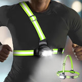 Running Lights for Runners with Reflective Straps, 500 Lumens 7 Modes & 45° Adjustable Running Light, IPX4 Waterproof Chest Running Light Vest for Night Running Hiking, 2-16h Use Time