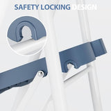 KINGRACK 3 Step Ladder, 900lbs Sturdy Step Stool with Handrail, Non-Skid Wide Pedals, Foldable 3 Stepladder with Safety Locking for Home, Garage, Garden, Office, Blue