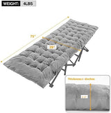 REDCAMP Folding Cot Pads for Sleeping Extra Thick, Soft Comfortable Velvet & Corduroy Cotton Camping Cot Mattress Pad for Backpacking Hiking, Black Blue Brown Grey 75x30 inches