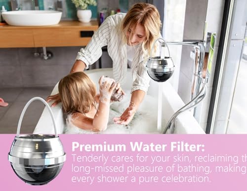 Bathtub Water Filter for Tub with Overflow,2,500 Gallons of Filtration,8 Stages Bath Filter,Remove contaminants,Chlorineand Fluoride,HardWater Softener,BPA Free(Upgrade Version),Chrome