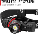 Coast® XPH34R 2075 Lumen USB-C Rechargeable-Dual Power LED Headlamp withPURE Beam® Twist Focus™ and Magnetic Base