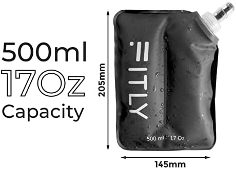 Soft Flask - Shrink As You Drink Soft Water Bottle for Hydration Pack - Folding Water Bottle Ideal for Running, Hiking, Cycling, Climbing & Rigorous Activity