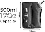Soft Flask - Shrink As You Drink Soft Water Bottle for Hydration Pack - Folding Water Bottle Ideal for Running, Hiking, Cycling, Climbing & Rigorous Activity