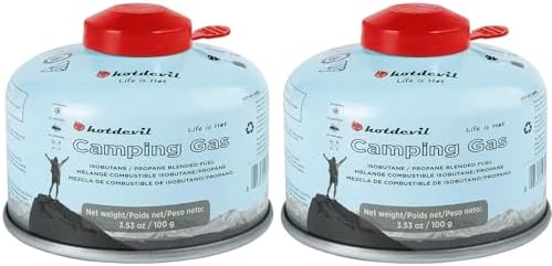 Isobutane Fuel Canister 100 Gram Camping Stove Fuel Butane Propane Blend Camping Fuel Gas Canister Backpacking Fuel Light-weight Compact Camping Fuel Mini Propane Tanks Camp Stove Fuel 3.53oz
