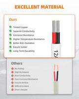 12 Gauge Marine Wire, 12/2 Duplex Marine Grade Cable, IP68 Waterproof/Oxygen-Free Tinned Copper Stranded PVC 12 AWG Wire for Boat, Automotive, RV, Solar, LED Strips (30FT/9M)