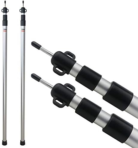 Sunnyglade 2 Pcs Adjustable Tarp Poles, Silver , Telescoping Aluminum Rods Portable Awning Poles for Camping,Backpacking,Hiking(Set of 2)