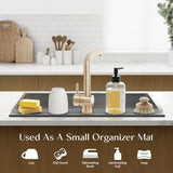 30 inch Kitchen Faucet Absorbent Mat - Diatomaceous Earth Splash Guard for Sink Faucet, Aesthetic Water Absorbing Stone Tray in The Modern Home [30" x 3.9", Dark grey]