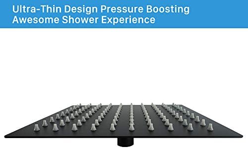 NearMoon Rain Shower Head, High Flow Stainless Steel Square Rainfall Shower, High Pressure Design, Awesome Shower Experience Even At Low Water Flow (8 Inch, Matte Black)