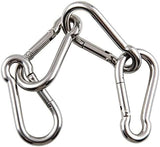 sprookber Stainless Steel Spring Snap Hook Carabiner - 304 Stainless Steel Clips, Set of 6