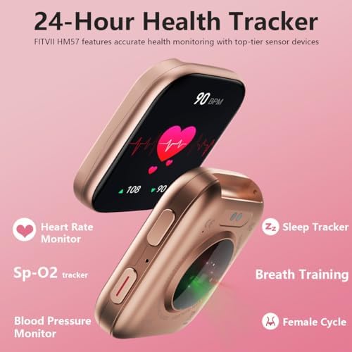 FITVII Health & Fitness Tracker (Answer/Make Calls), Smart Watch with 24/7 Heart Rate and Blood Pressure, Sleep Tracking, Blood Oxygen Monitor, 120+ Sport Mode Activity Tracker for Women Men