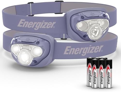 Energizer LED Headlamp PRO (2-Pack), IPX4 Water Resistant Headlamps, High-Performance Head Light for Outdoors, Camping, Running, Storm, Survival LED Light for Emergencies (Batteries Included)