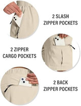 Mens Hiking Cargo Shorts with 6 Zipper Pockets 9" Quick-Dry Lightweight Short for Golf Casual Fishing