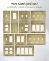 4-Pack Duplex Outlet Covers, Decorative Wall Plates for Electrical Outlets, Antique Brass Switch Plates and Outlet Covers, Durable Zinc Alloy Receptacle Cover, Corrosion Resistant
