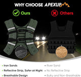 APEXUP Weighted Vest with 5lbs/10lbs/15lbs/20lbs/25lbs/30lbs Weights and Reflective Stripe, Weight Vest Men Women for Workout, Strength Training, Running