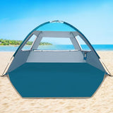 COMMOUDS Beach Tent Sun Shade for 3/4-5/6-7/8-10 Person, UPF 50+ Beach Sun Shelter Canopy Tent, Lightweight, Easy Set Up and Carry