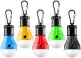Tent Lamp 5 Packs Portable Tent Light Clip Hook Hurricane Emergency Lights LED Camping Light Bulb Camping Tent Lantern Equipment for Camping Hiking Backpacking Fishing Outage
