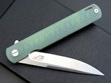 Eafengrow EF16 Folding Knife Flipper Ball Bearing Point D2 Blade G10 Handle with Pocket Clip Everday Carry Pocket Knife Liner Lock Camping Tactical Outdoor Multitool (Jade)