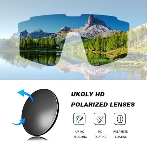 Ukoly Cycling Sunglasses for Men Women with 3 Interchangeable Lenses, Polarized Sports Sunglasses, Baseball Sunglasses