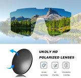 Ukoly Cycling Sunglasses for Men Women with 3 Interchangeable Lenses, Polarized Sports Sunglasses, Baseball Sunglasses