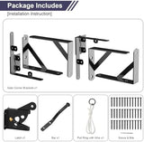 Gate Frame Fence Kit With Gate Latch, Anti-Sag Corner Brace Bracket Hardware Kit With Hinges