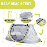 Green Pipe Baby Pop Up Tent - UPF 50+ Sun Shade with Mosquito Net, Beach Umbrella for Girls & Boys