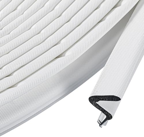 BBTO Weather Stripping Door Seal Strip Kerf Soundproof Strip V-Shaped Q Foam Weather Stripping Exterior Door Frame for Summer Windows Large Gap Seal and Easy Installation(40 Feet,White)