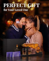 Gun Whiskey Decanter Sets for Men, Kollea Liquor Decanter Set with Gun Shot Glass, Unique Birthday Gifts for Men Dad, Cool Anniversary Christmas Gift for Him Husband, Dispenser for Bar Drinking Party