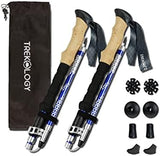 Trekology Trek-Z Collapsible Hiking & Trekking Poles - Balance Support for Seniors, Women, and Men, 2pc Per Set