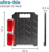 Cool Coolers by Fit & Fresh XL Slim Cooler Ice Blocks, Reusable & Long Lasting XL Ice Packs for Coolers, Slim XL Ice Packs for Cooler Bags, Space Saving, Quick Freeze, 10"x 13", Black, 3PK