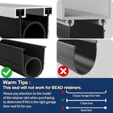 Garage Door Seals Bottom Rubber Weather Stripping Kit Replacement, U+O Ring Weatherproof Threshold Buffering Sealing Rubber, 1/4 Inch T Ends, 4 Inch Width (16 Ft)