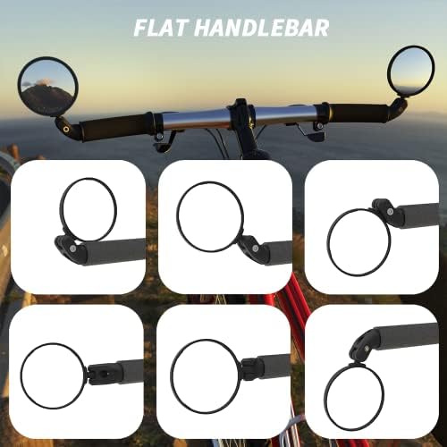 Bike Mirrors,Bike Bar End Mirror, HD Glass Convex Lens Bicycle Rearview Mirror, Safe Cycling Rearview Mirror, Easy to Install