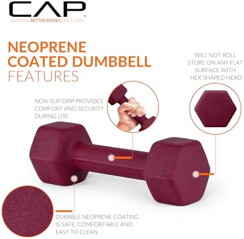 CAP Barbell Neoprene Dumbbell Weights Pairs & Sets | Multiple Colors