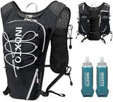 Running Vest for Women Men, Adjustable Chest Straps Running Hydration Vest Backpack with 500ml Soft Flask, Lightweight Breathable Reflective Running Vest for Trail Hiking