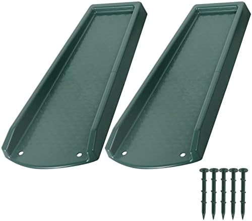 Rain Gutter Downspout Splash Block, Gutter Downspout Extensions for Water Drainage, 24" Gutter Splash Guards Downspout Extender, Fixable Down spout Drain Trays with PE Nails(2 Pack, Green)