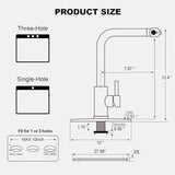 Brushed Nickel Single Hole Kitchen Faucets with Pull Down Sprayer, Single Handle, High Flow Water, Pull Out Tap, Stainless Steel Sink Faucet, Suitable for Farmhouse Camper Laundry Rv Bar