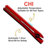 CHI New CHI Original Digital Ceramic Hairstyling Iron 1" Ruby Red, 1 lb.