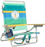 Tommy Bahama 5-Position Classic Lay Flat Backpack Beach Chair with Cooler and Cup Holder, Portable Folding Beach Chair for Tanning, Pineapple Stripe