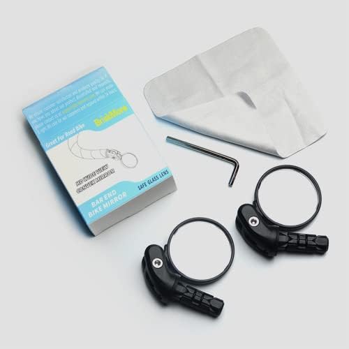Bike Mirrors,Bike Bar End Mirror, HD Glass Convex Lens Bicycle Rearview Mirror, Safe Cycling Rearview Mirror, Easy to Install