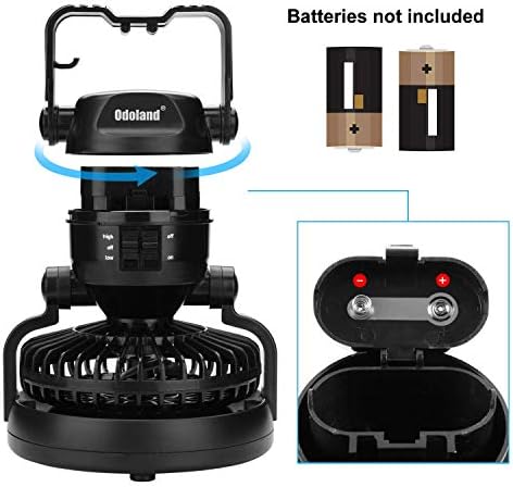 Odoland Portable LED Camping Lantern with Ceiling Fan - Hurricane Emergency