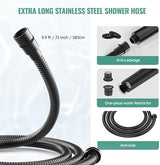 SR SUN RISE Filtered Shower Head with Handheld, High Pressure 9 Spray Mode Matte Black Showerhead with Filters, detachable shower head,Water Softener Filters Beads for Hard Water - Remove Chlorine