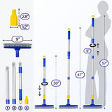 ITTAR Grout Brush with Long Adjustable Handle, Swivel Scrub Brush, V-Shape Grout Line Scrubber with Stiff Bristle for Deep Cleaning Tile Grout, Shower, Kitchen, Hard-to-Reach Corners